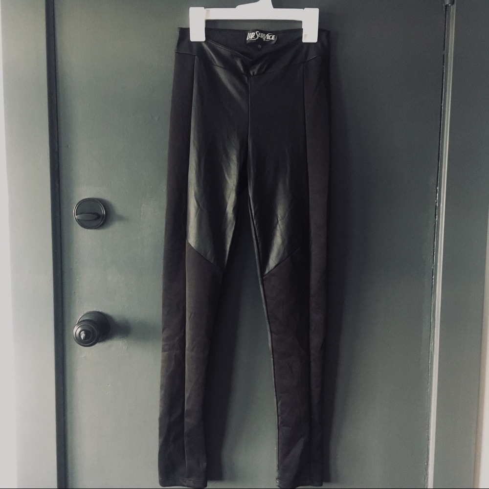 Lip Service Matte Coated Moto Leggings - Black XS - Picture 3 of 7